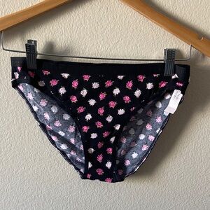 2/$20❤️❤️❤️NEW Victoria's Secret Black and Pink Flower Bikini Panties
